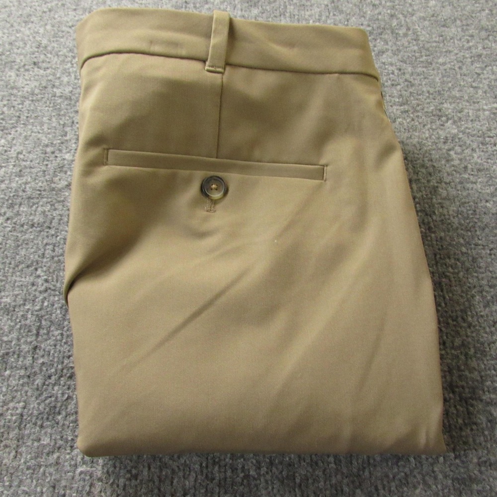Van Heusen Flex Dress Pants Mens 36x34 Khaki Tan Straight Fit Flat Front Stretch